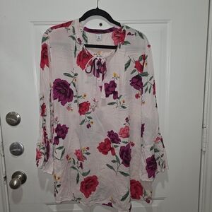 Old Navy Floral Blouse - Pink and Purple